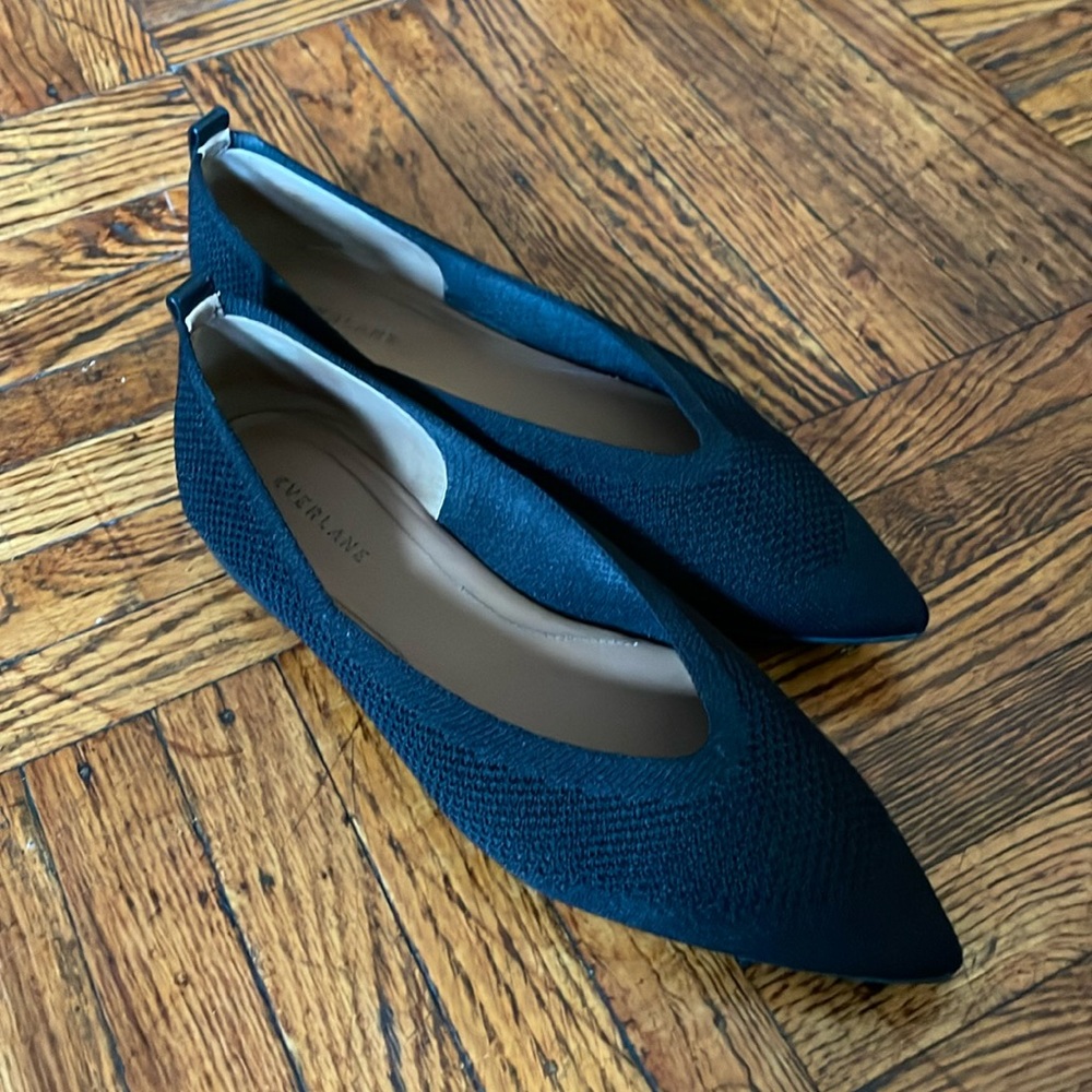 Everlane The 40-Hour Pointed Flat in ReKnit Black Women’s size 9.5